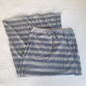 C&C California maxi skirt striped blue gray